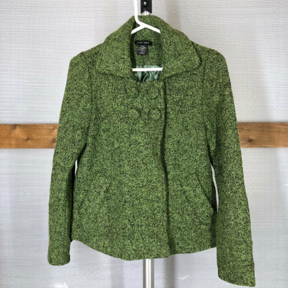 VINTAGE DOKI GEKI Green Wool Blend Boucle Jacket Sz M